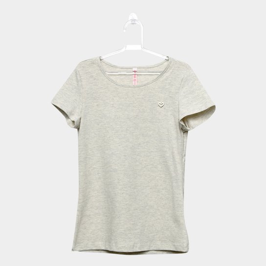 Blusa Infantil Cativa Lisa Feminina - Cinza