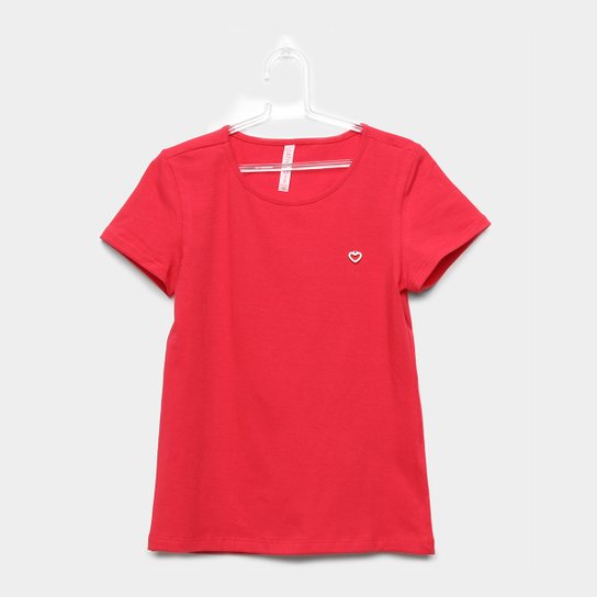 Blusa Infantil Cativa Lisa Feminina - Vermelho Escuro