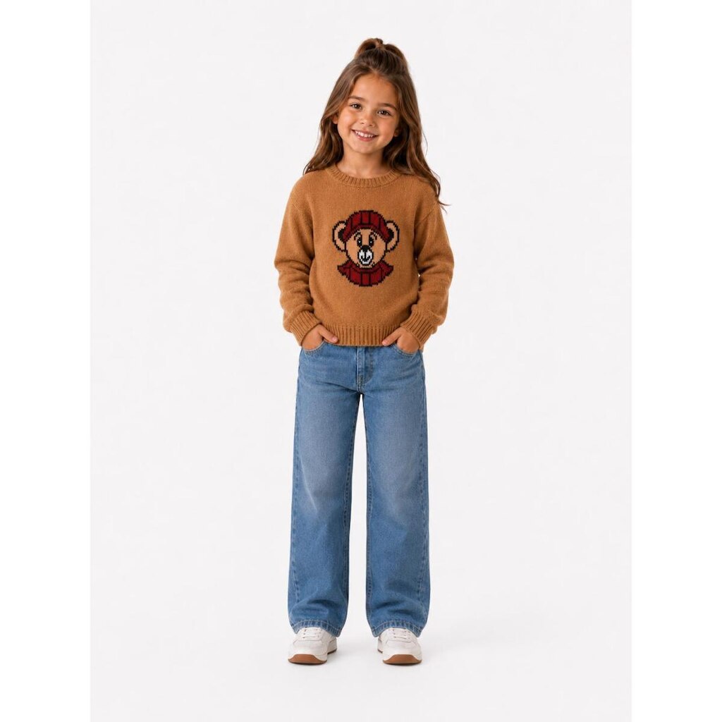 Blusa Infantil D Bell Outlet Fashion Manga Longa Estampada Caramelo