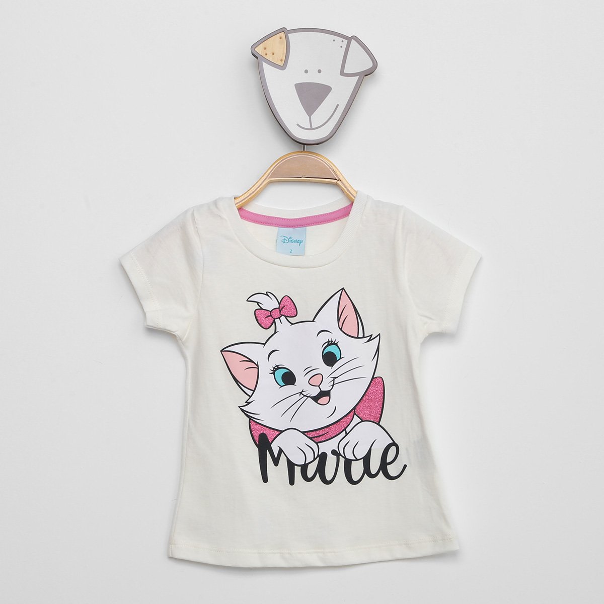 Blusa Infantil Disney Gata Marie Menina - Off White Menor preço em Blusa Infantil Disney Gata Marie Menina - Off White