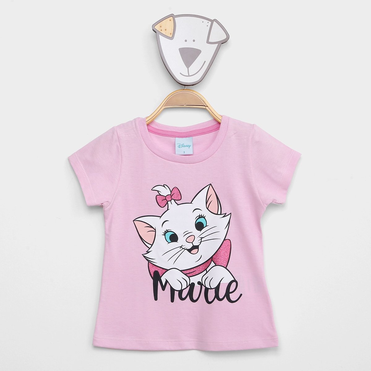 Blusa Infantil Disney Gata Marie Menina - Rosa Claro Menor preço em Blusa Infantil Disney Gata Marie Menina - Rosa Claro