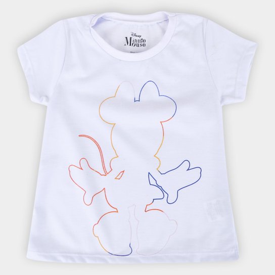 Blusa Infantil Disney Minnie Colors Feminina - Branco