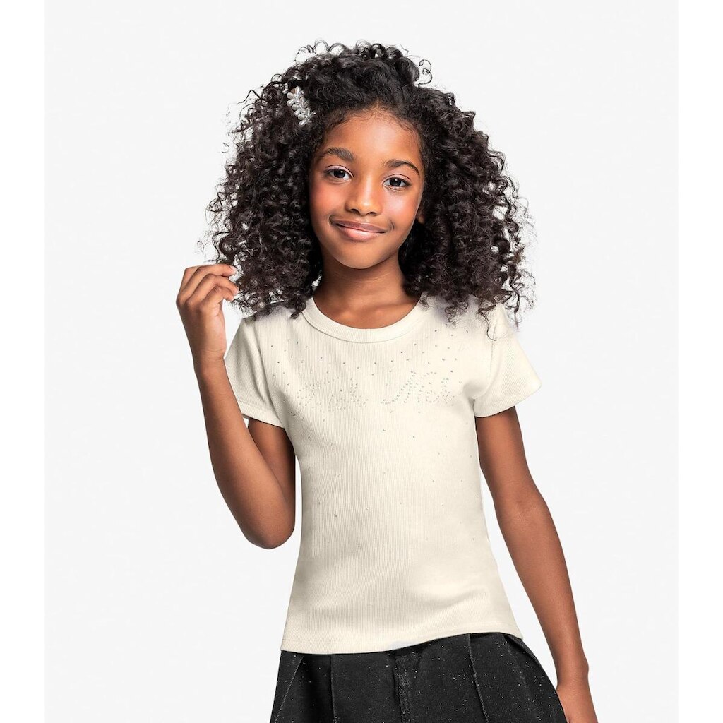 Blusa Infantil Em Ribana Trick Nick Bege