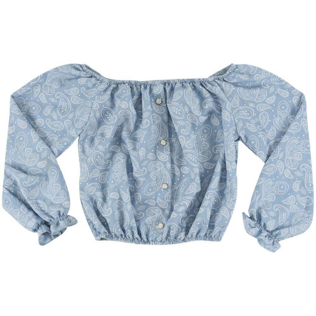 Blusa Infantil Look Jeans Cropped Feminina