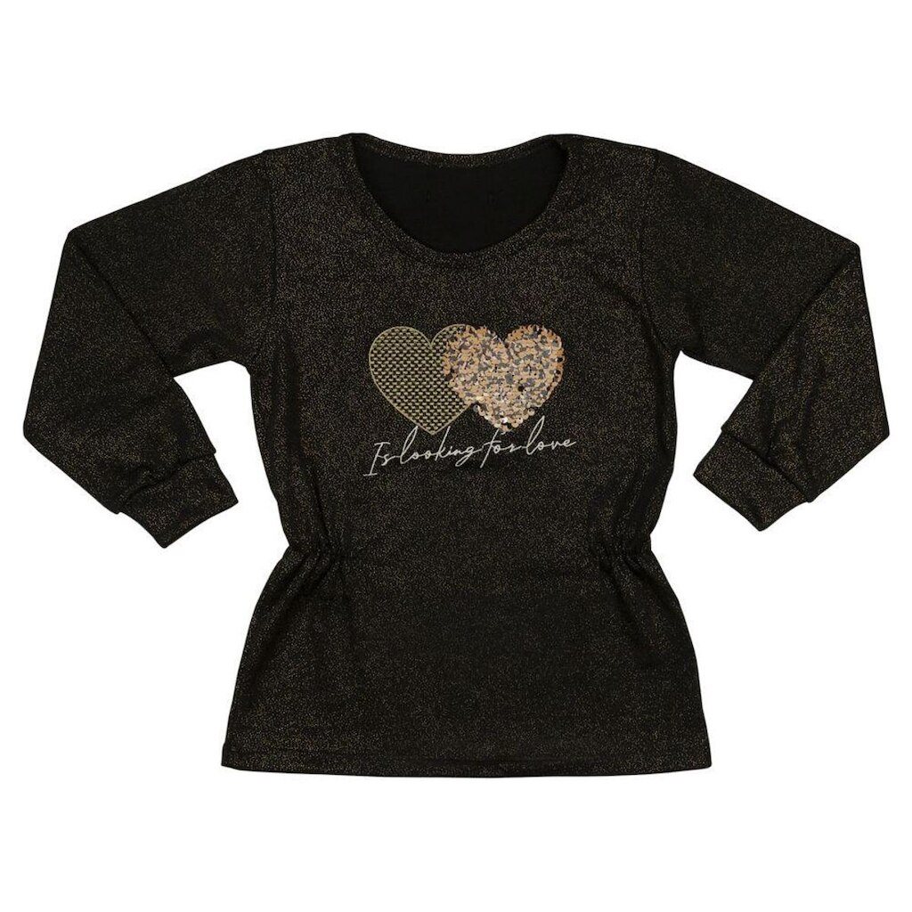 Blusa Infantil Look Jeans Manga Longa Preto - 03 - PRETO