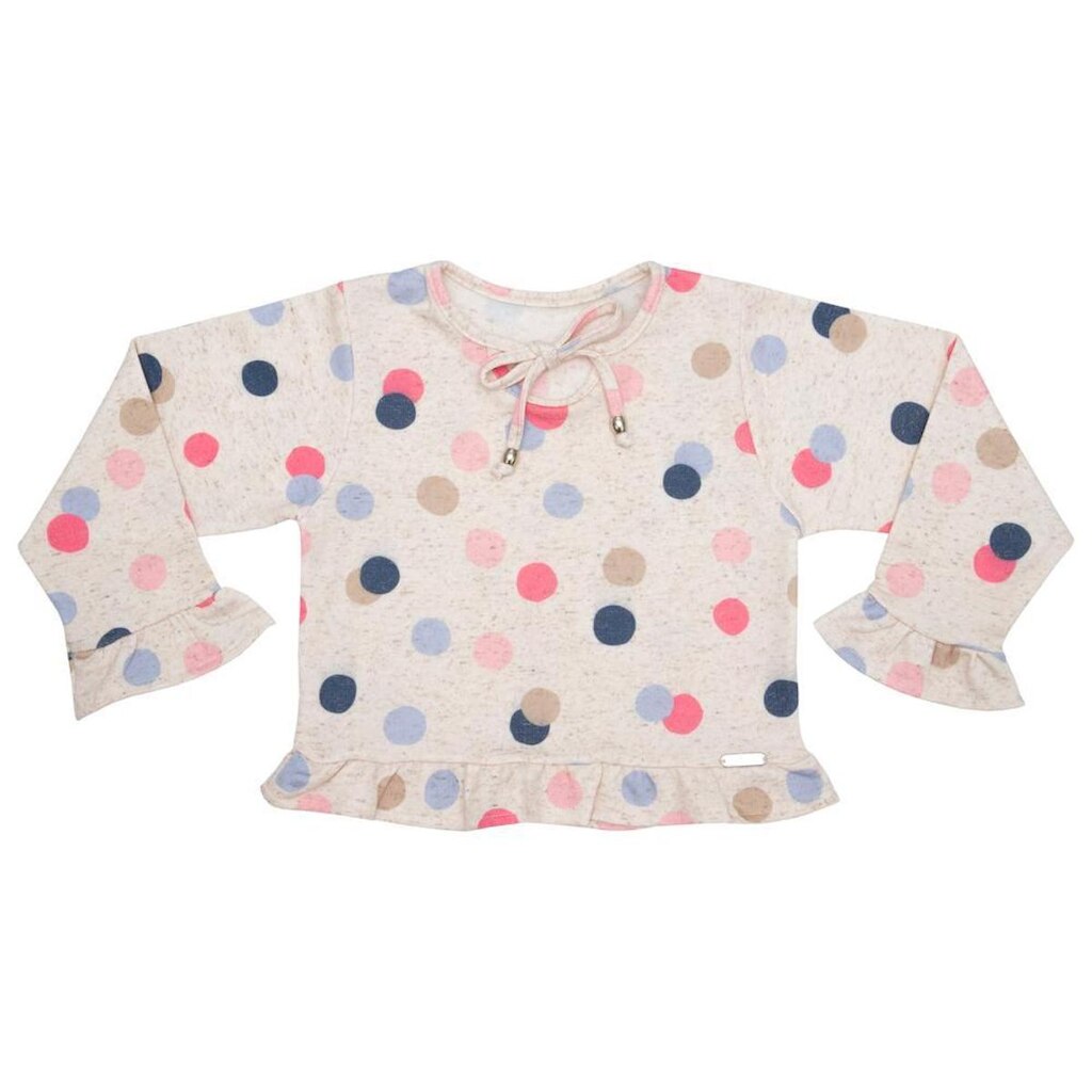 Blusa Infantil Look Jeans Moletinho Poás Bege - 04 - UNICA