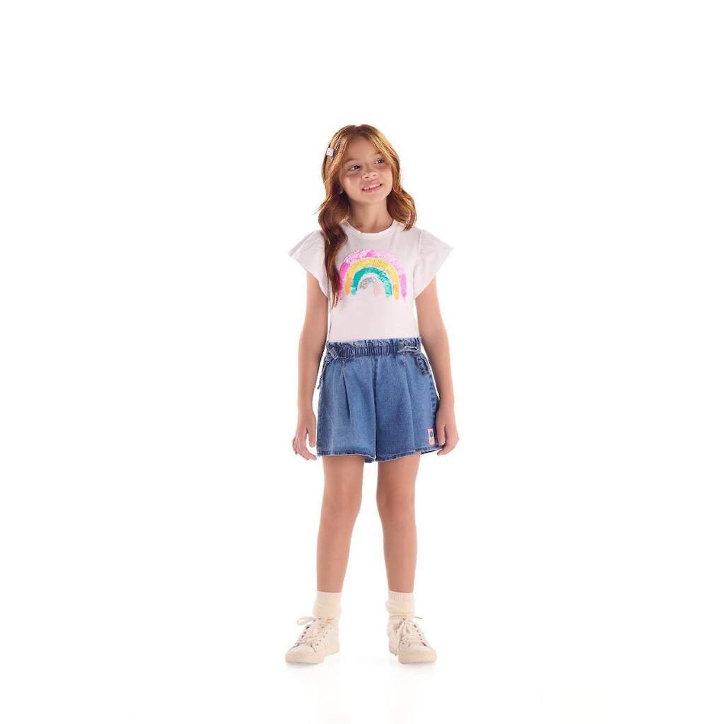 Blusa Infantil Manga Babado Quimby