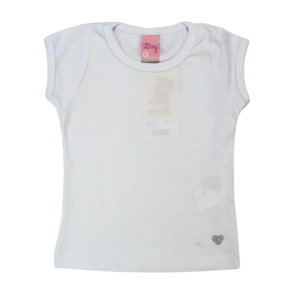 Blusa Infantil Manga Curta Lisa Meninas 1015 - Livy