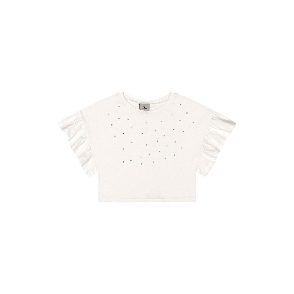 Blusa Infantil Manga Franzida Strass Quimby