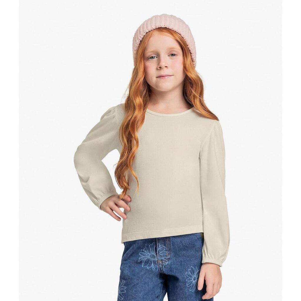 Blusa Infantil Manga Longa Trick Nick Bege