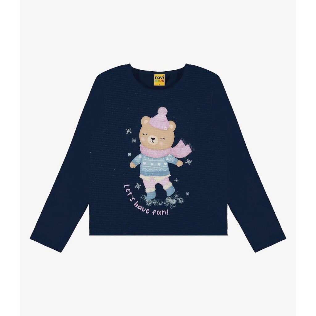 Blusa Infantil Manga Longa Ursinho Rovi Kids
