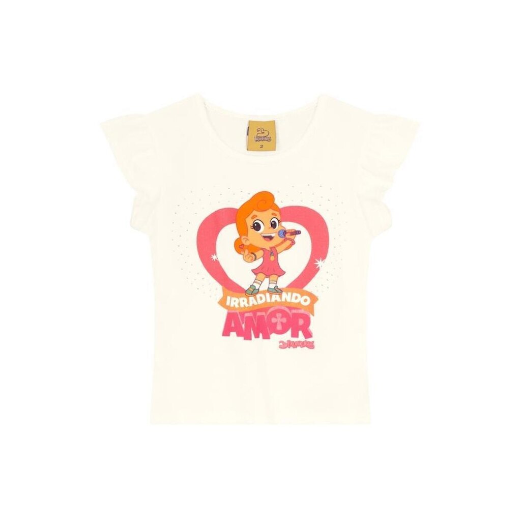 Blusa infantil menina 3 palavrinhas Brandili