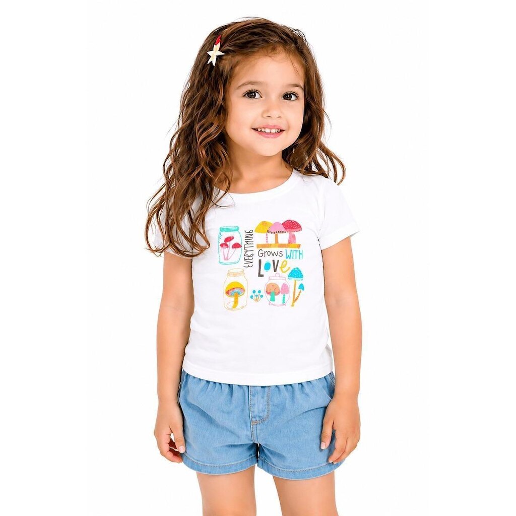 Blusa Infantil Menina Bosque das Fadas Alphabeto Branco