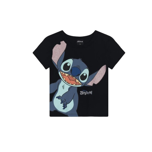Blusa Infantil Menina Brilhante Do Stitch Brandili