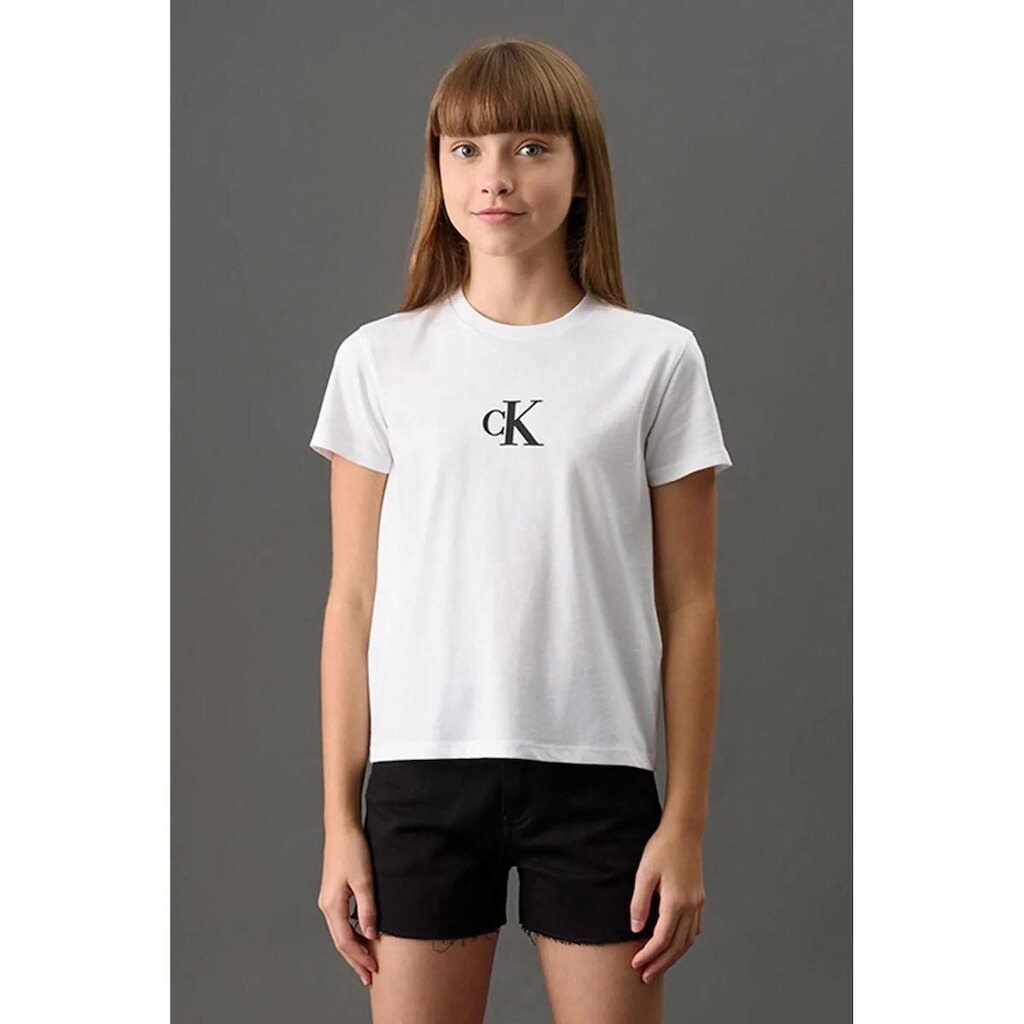 Blusa Infantil Menina Calvin Klein Rubber Patch Branco