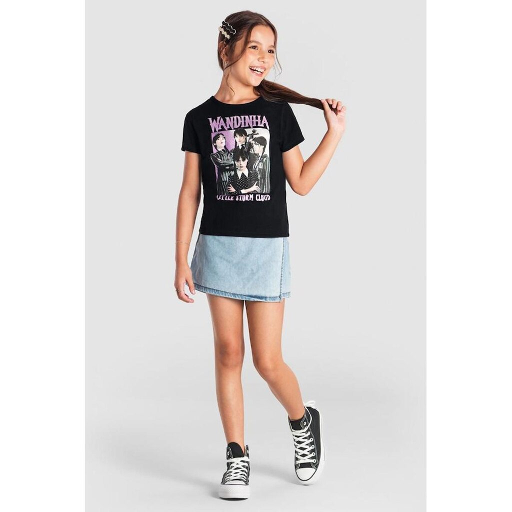 Blusa infantil menina da wandinha Brandili