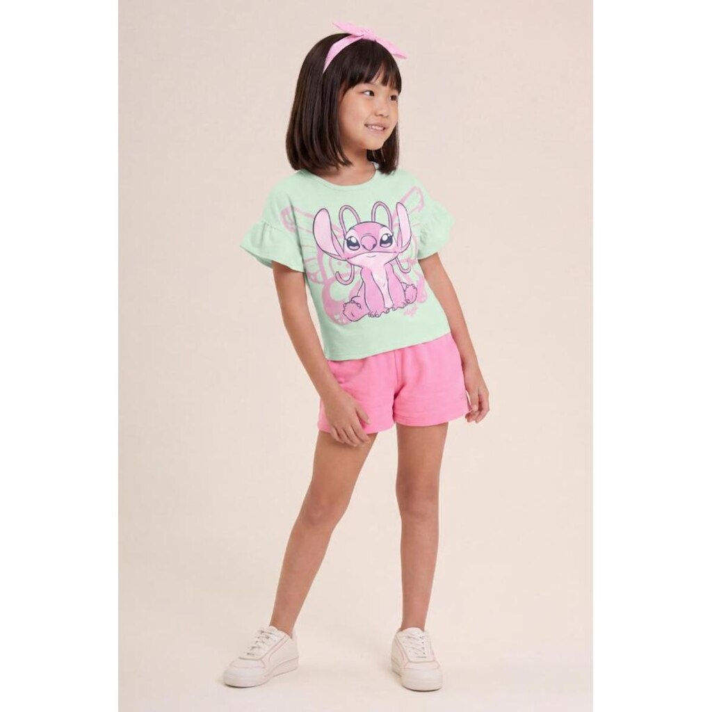 Blusa infantil menina em meia malha com estampa da Angel Brandili