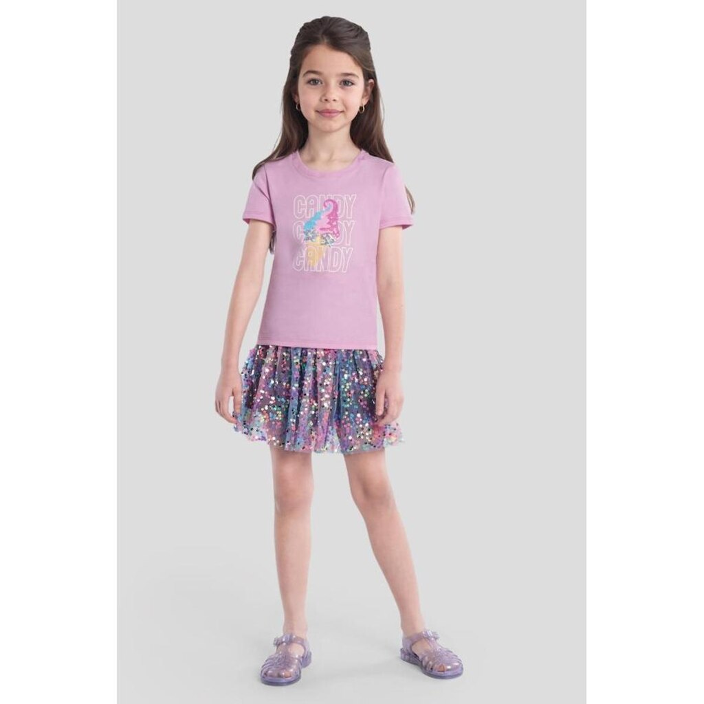 Blusa infantil menina em meia malha de sorvete Mundi