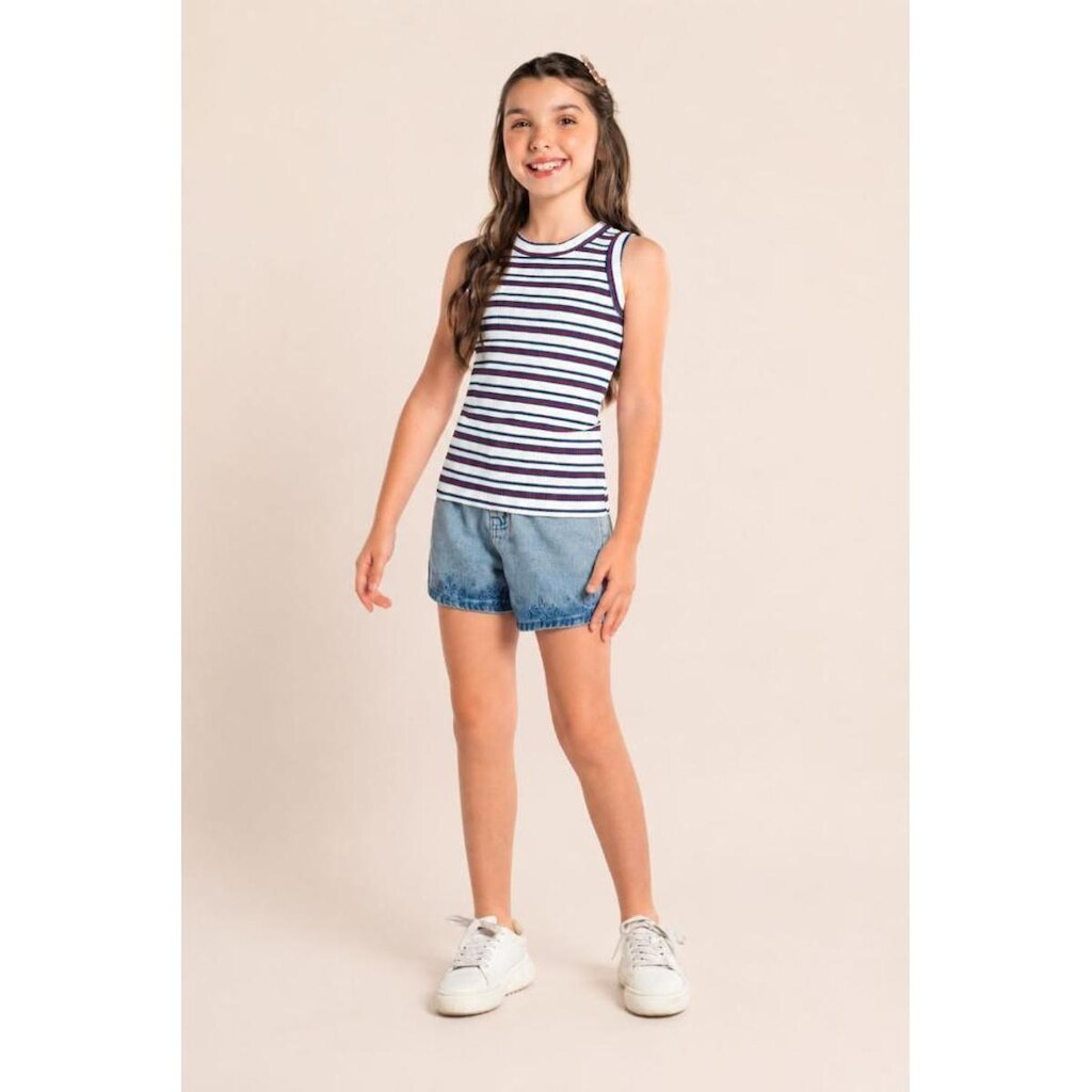 Blusa infantil menina em ribana Brandili