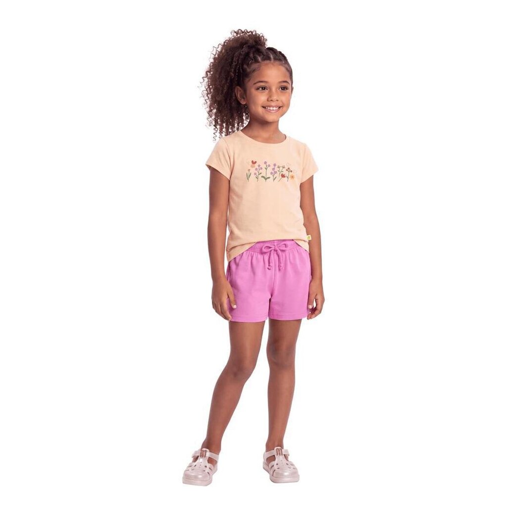 Blusa Infantil Menina Fofura Alphabeto Bege Rosado
