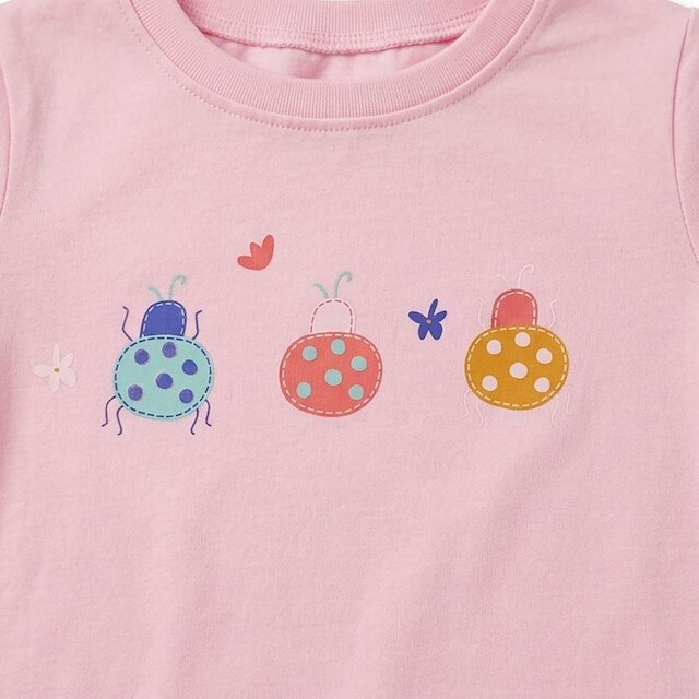 Blusa Infantil Menina Joaninhas Fofas Alphabeto Rosa