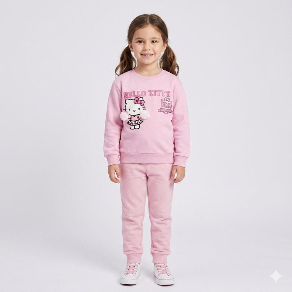 Blusa Infantil Menina Moletom Hello Kitty Pompom