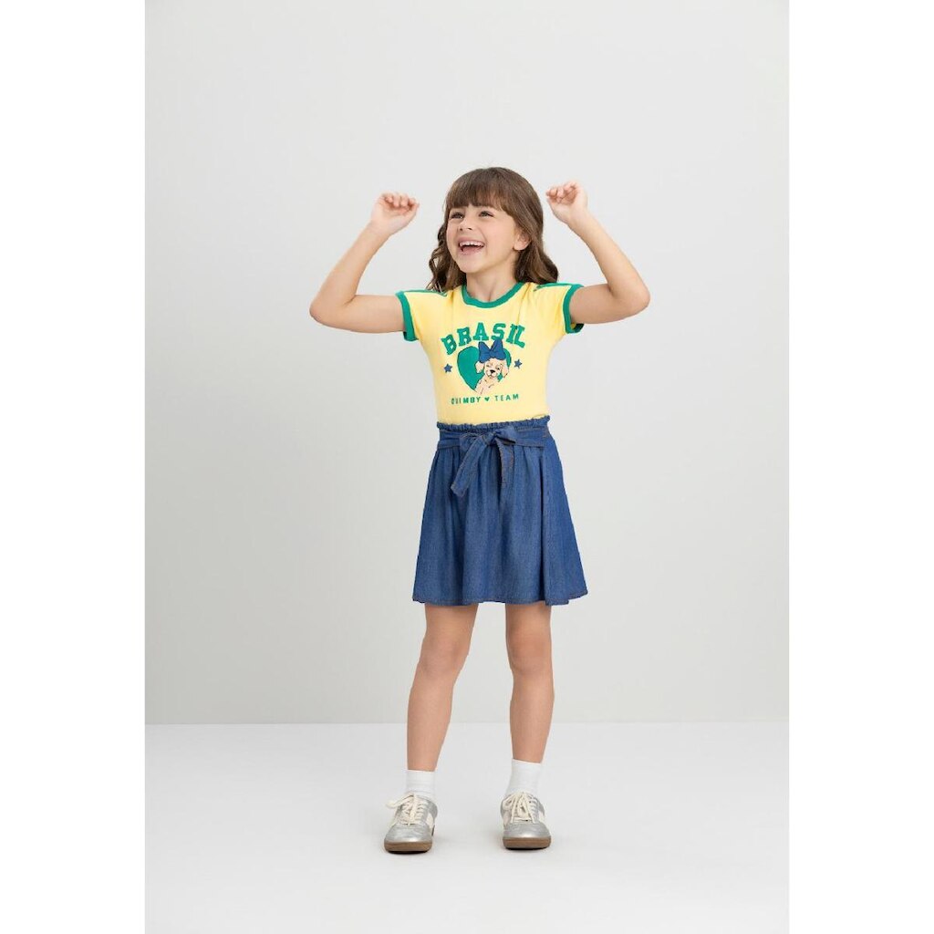 Blusa Infantil para Menina em Meia Malha Brasil