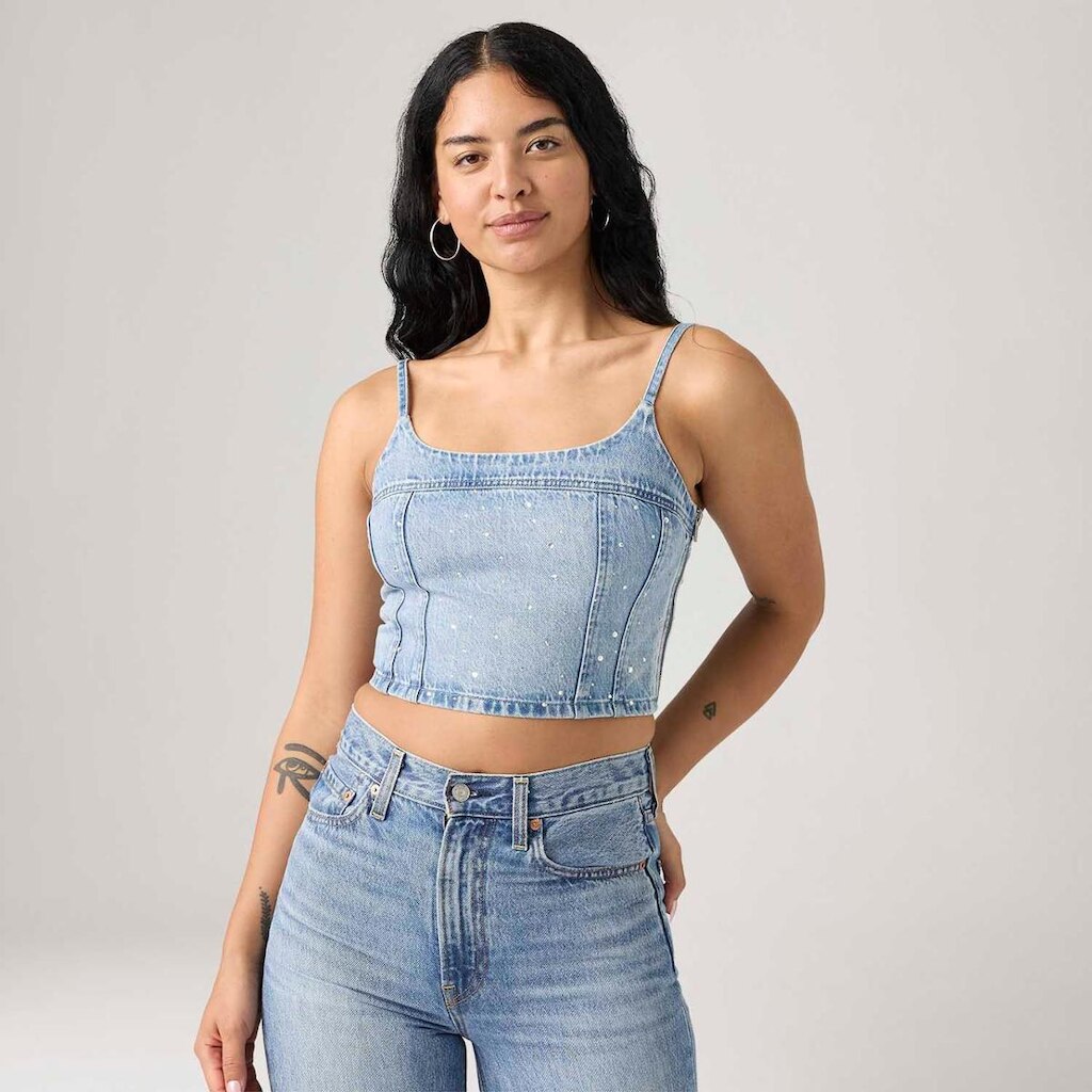 Blusa Jeans Levi's Jadine Cami Tank Lavagem Clara Feminina