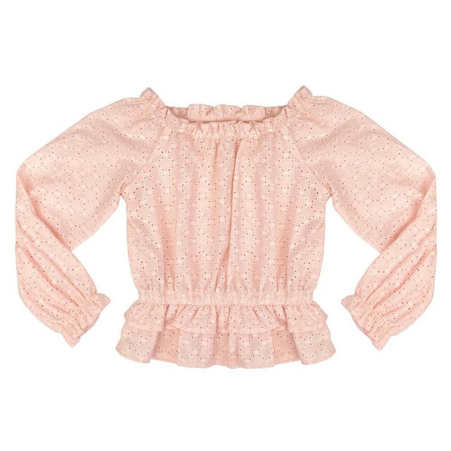 Blusa Juvenil Look Jeans Ciganinha Collor - ROSA - 10