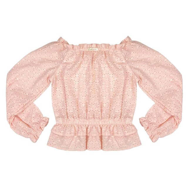 Blusa Juvenil Look Jeans Ciganinha Collor - ROSA - 10