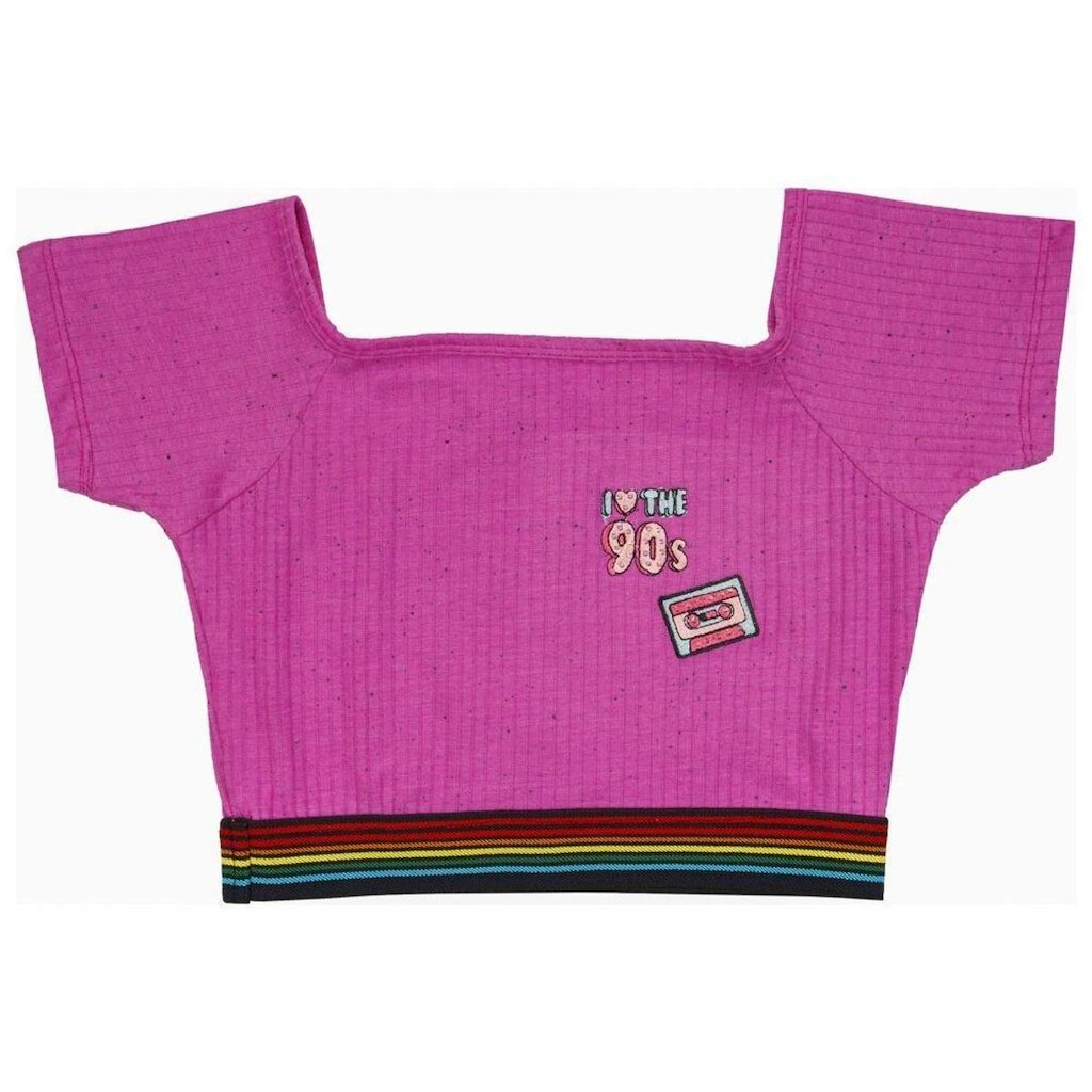 Blusa Juvenil Look Jeans Cropped Pink - ROSA - 10