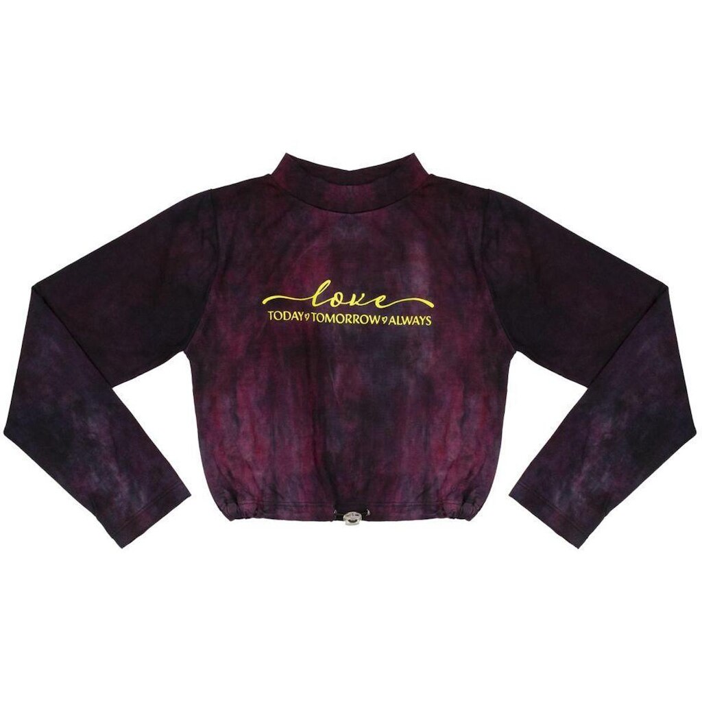 Blusa Juvenil Look Jeans Croppeg Tie-Dye Preto/Roxo - 12 - UNICA