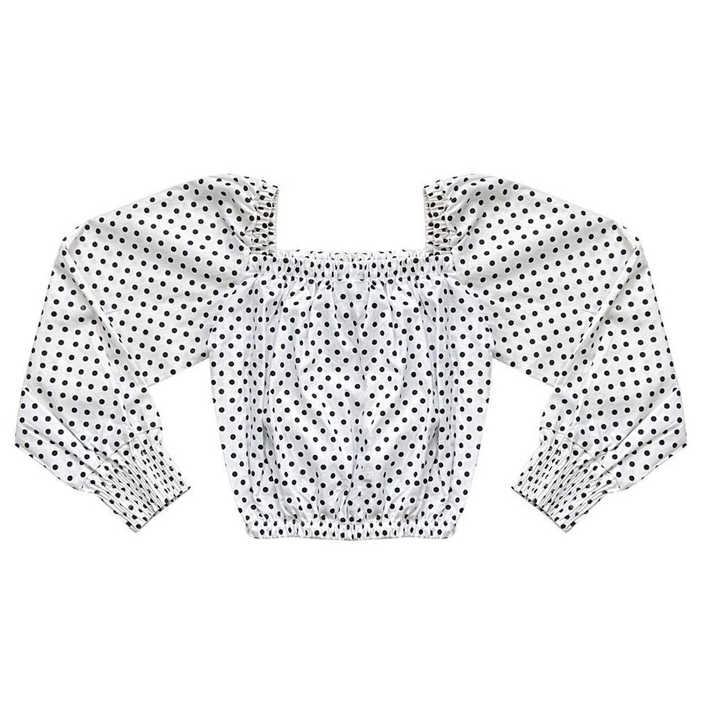 Blusa Juvenil Look Jeans Ombro-a-Ombro Branca - UNICA - 4