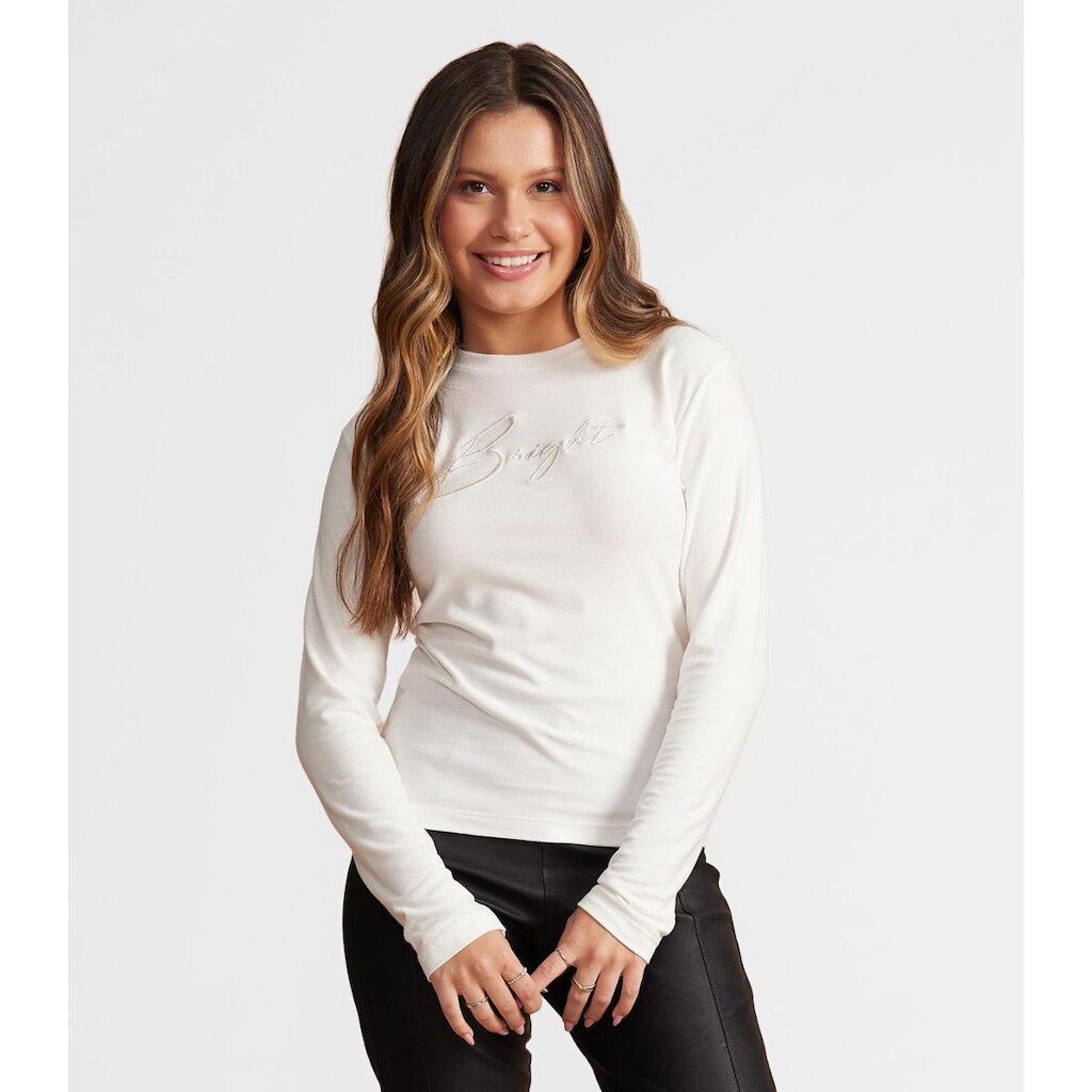 Blusa Juvenil Manga Longa Cotton Minty Bege