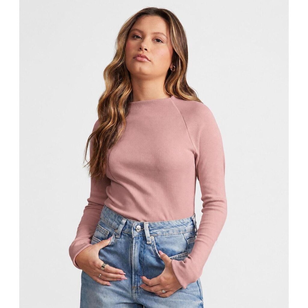 Blusa Juvenil Manga Longa Ribana Minty Rosa