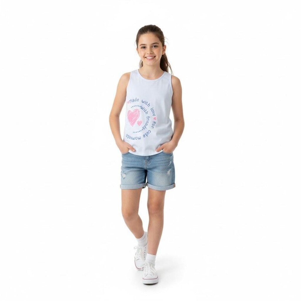 Blusa Juvenil Menina Regata Arrumadinhos