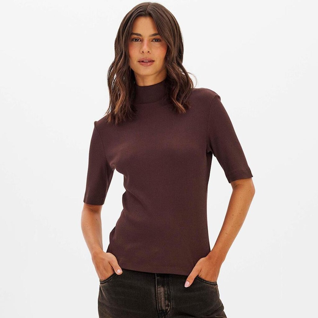 Blusa Lança Perfume Canelada Gola Feminino