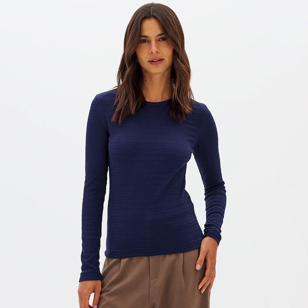 Blusa Lança Perfume Canelada Manga Feminino
