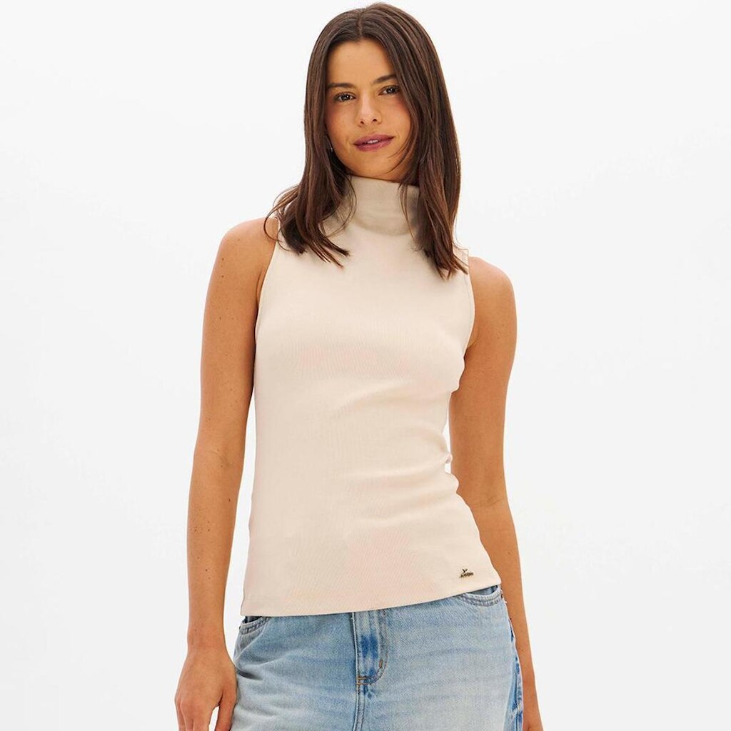 Blusa Lança Perfume Sem Manga Gola Alta Feminino