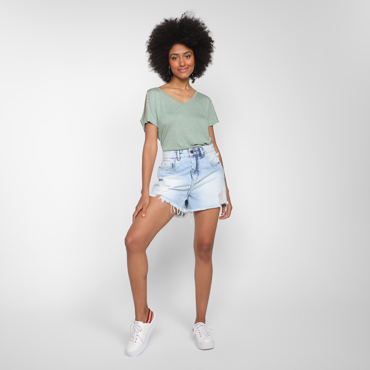 blusa verde com brilho