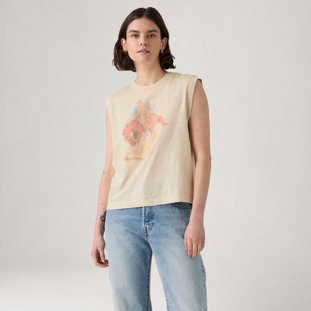 Blusa Levi's Boxy Tank Muscle Bege Feminina
