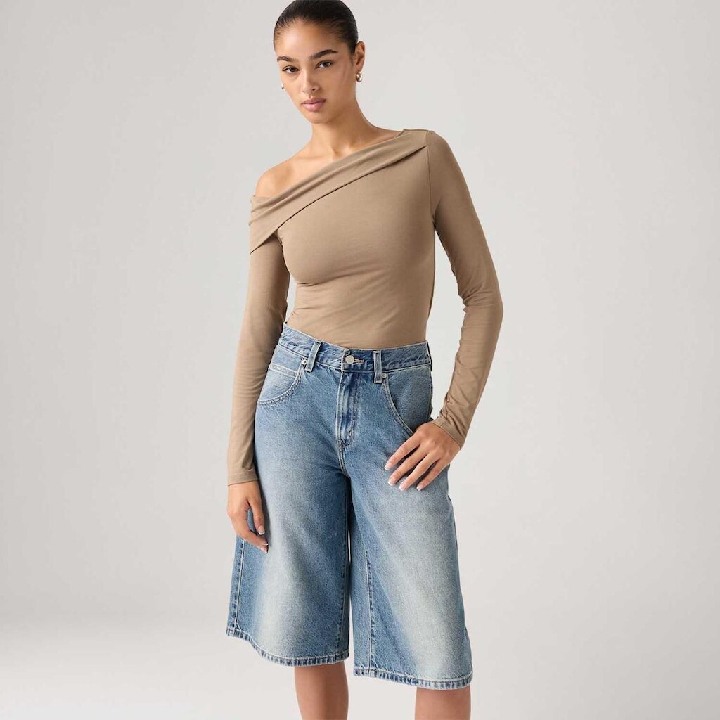 Blusa Levi's Clara Ombro a Ombro Marrom Manga Longa Feminina
