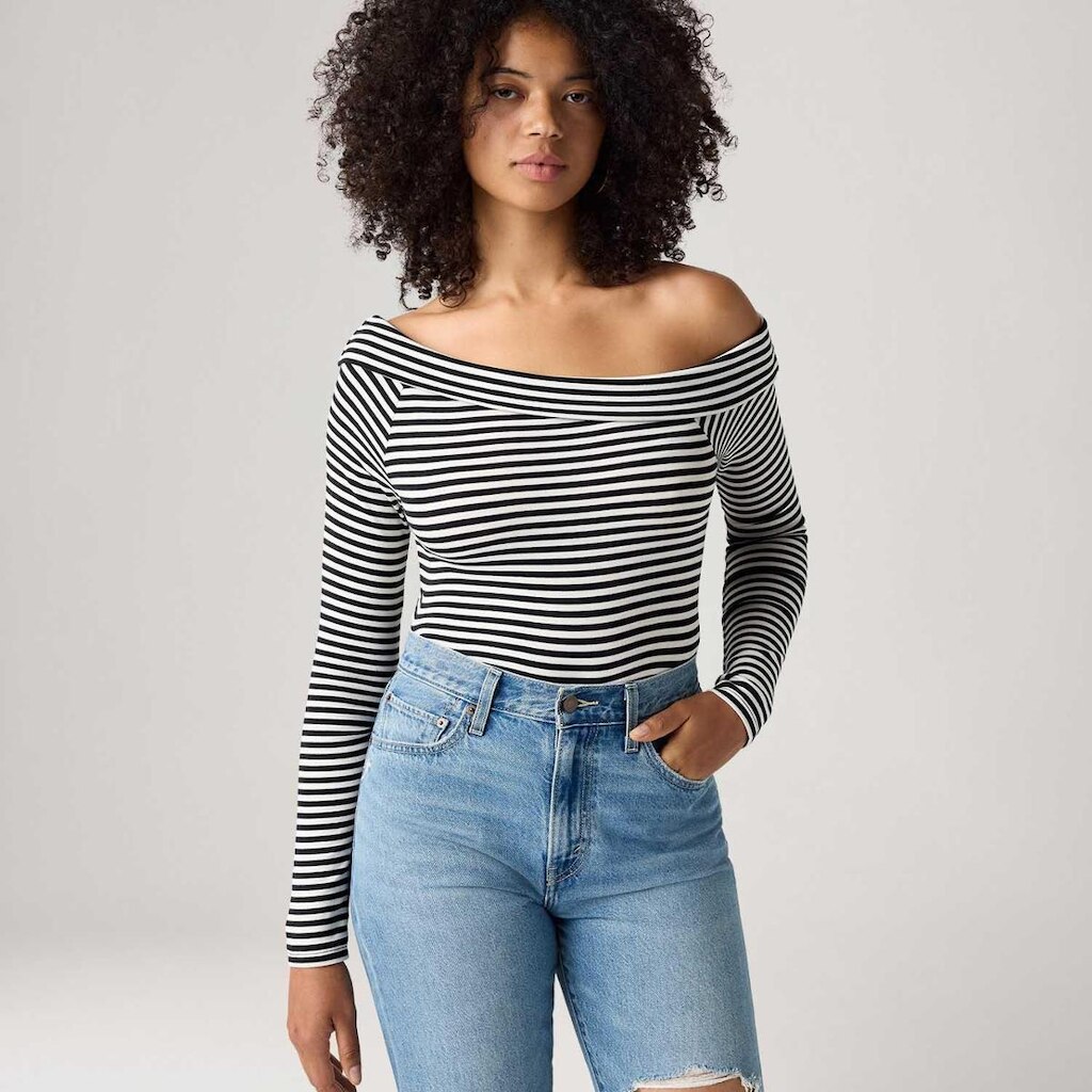 Blusa Levi's Clara Rib Off Manga Longa Preta Feminina
