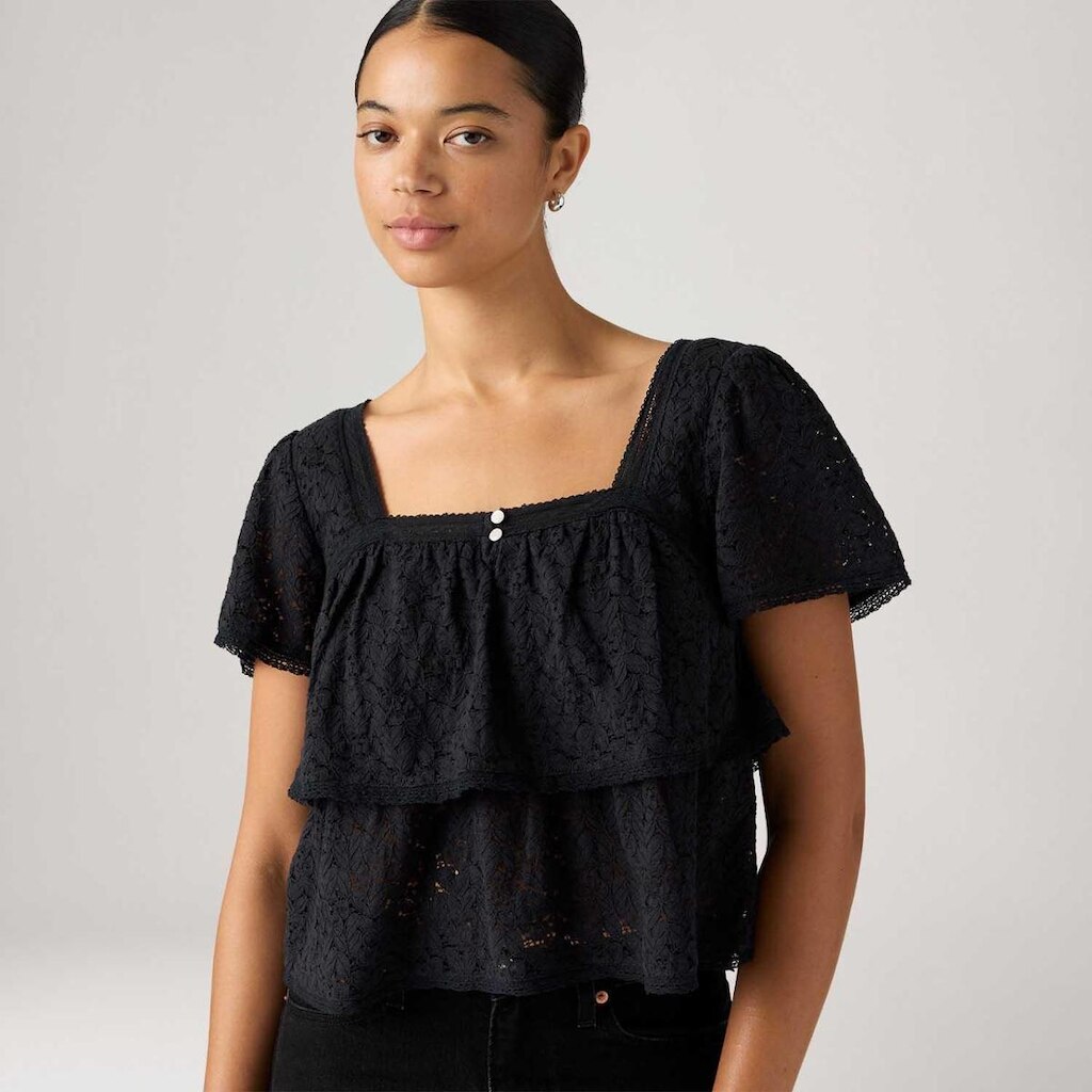 Blusa Levi's Dom Lace Preta Manga Curta Feminina