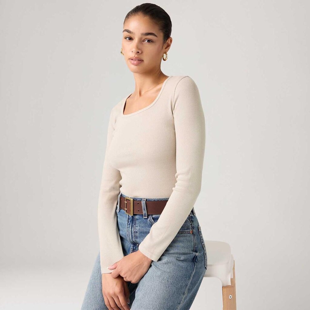 Blusa Levi's Essential Bege Manga Longa Feminina