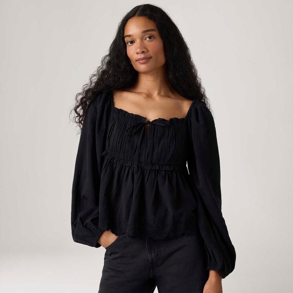 Blusa Levi's Ottie Boho Preta Manga Longa Feminina