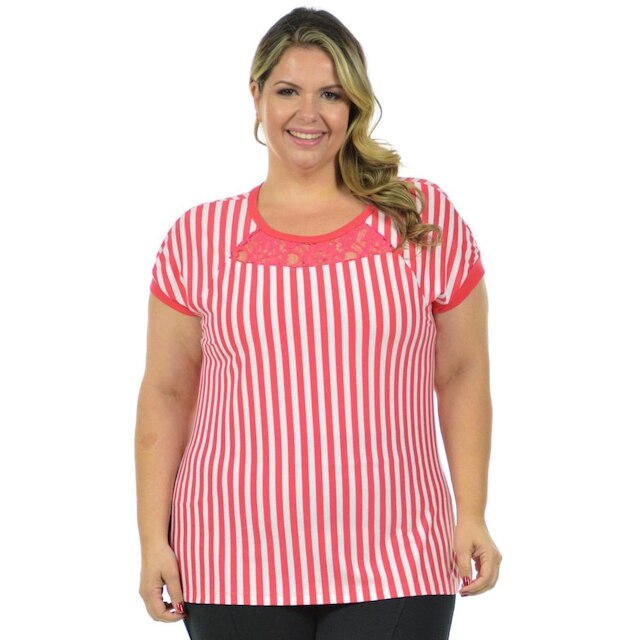 Blusa linda renda fenomenal Pink 56
