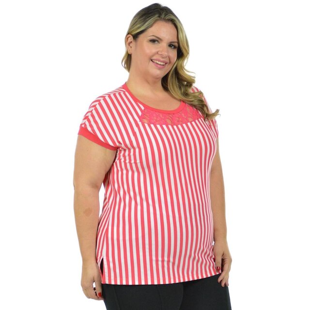Blusa linda renda fenomenal Pink 56