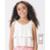 Blusa linho alça renda verão delicada sofisticada fresca - OffWhite e Rosa - Menina 4 a 14 anos - Off White