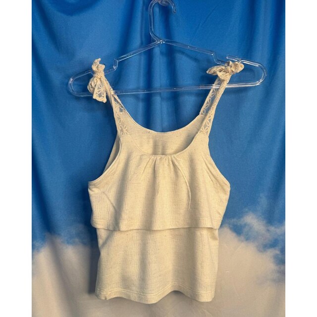 Blusa linho alça renda verão delicada sofisticada fresca - OffWhite e Rosa - Menina 4 a 14 anos